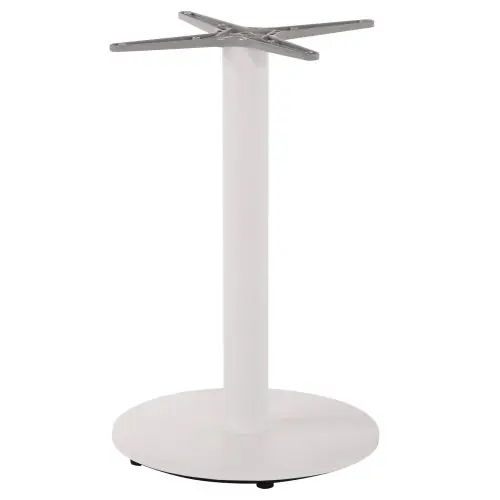 Geprüft ALUMINIUM-TISCHGESTELL RUND WEIß MATTE KREUZ 48X48cm Φ45X72cm