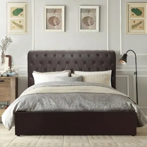 Top-Angebot Doppel-Bett Queen 150x200 T. Chesterfield dunkelbraun WW365.01