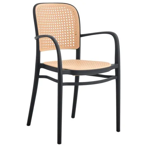 Meistverkauft SCHWARZ-BEIGER POLYPROPYLEN-SESSEL 55x53x86 cm