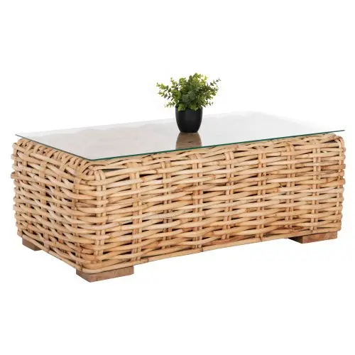 OUTDOOR-COUCHTISCH MANGOHOLZ-SICHERHEITSGLAS 110x60x40Hcm Sonderaktion