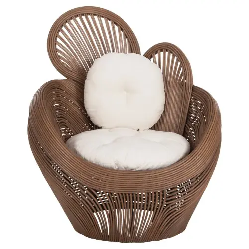 Bestpreis SESSEL BRAUN RATTAN-ECRU KISSEN 100x74x112,5Hcm