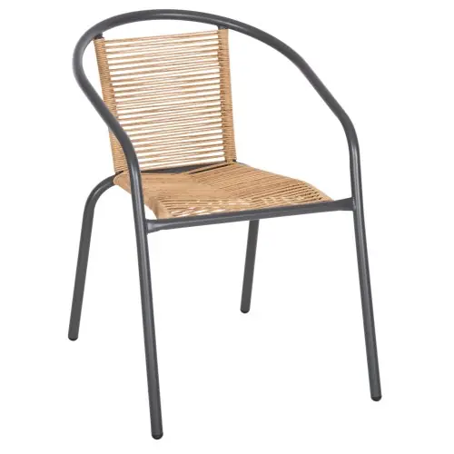 SESSEL METALLGRAU-KOMP. RATTAN NATUR 54x61x75L Bestseller