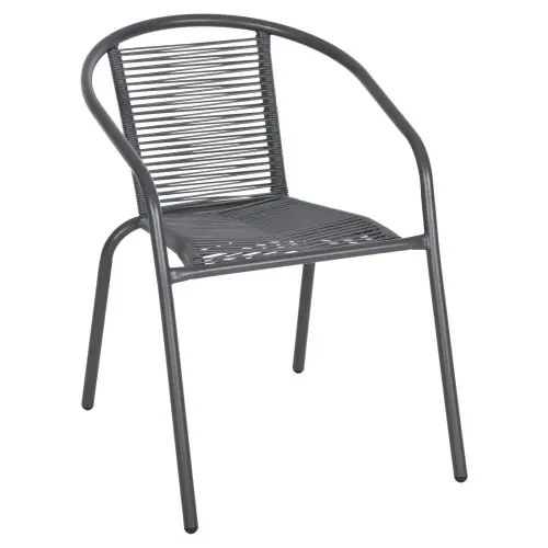 Geprüft SESSEL METALLGRAU-KOMP. RATTAN GRAU 54x61x75L