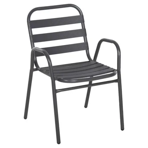 Neu STUHL METALLRAHMEN-RÜCKENLEHNE & ALUMINIUM-SITZ-GRAU