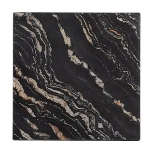TISCHFLÄCHE QUADRATISCH 5787 WERZALIT 80X80 cm SCHWARZ-GOLD MARMOR Mega-Angebot
