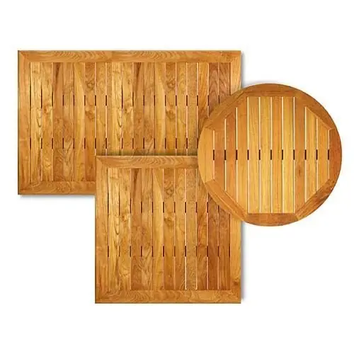 Markenware Outdoor Tischuntergestell "Teak" aus Teakholz Ø50cm 25mm Stärke