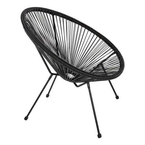 ACAPULCO SESSEL T. FOLIA SCHWARZEN METALLBEINEN MIT GEDREHTEM GEWEBE 70x73x79 cm Preiswert