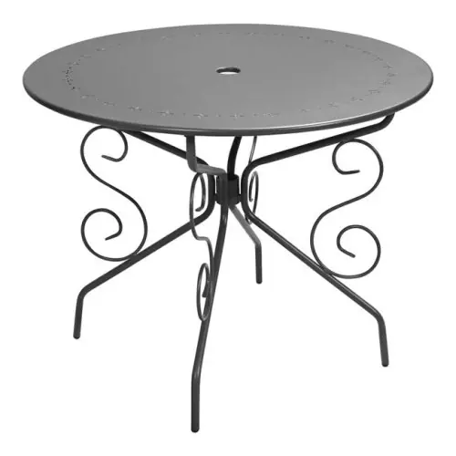 Saisonangebot Outdoor-Tisch aus Metall mit Verzierung in Anthrazit