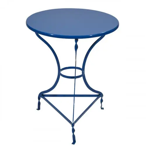 Markenprodukt Traditioneller Metalltisch in der Farbe Blau