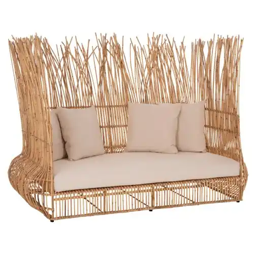 SOFA OUTDOORS ZEPHYR RATTANSTÜCKE IN NATUR – KISSENSET IN BEIGE 200x120x142Hcm Sale