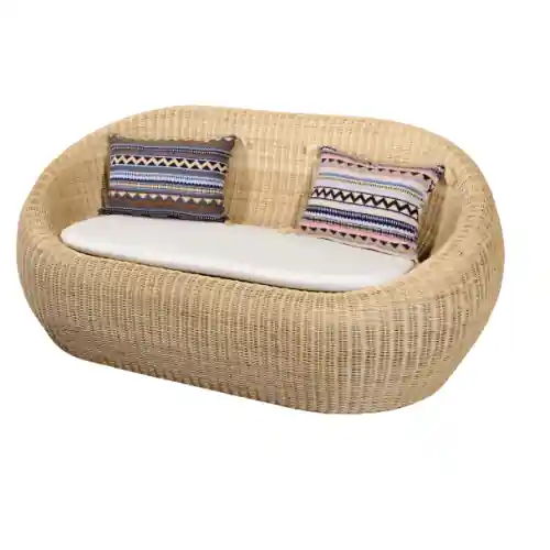 APPLE LS Sofa aus natürlichem Rattan mit Kissen 160X90X73H Top-Preis