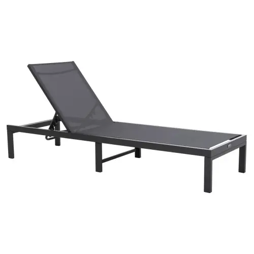 ALUMINIUM-SONNENLIEGE ANTHRAZITGESTELL & TEXTILENE 196,5x64,5x92Hcm Schneller Versand