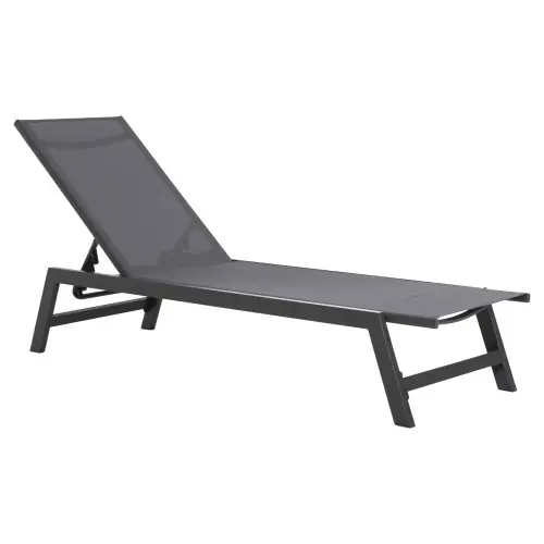 ALUMINIUM-SONNENLIEGE ANTHRAZIT GESTELL & TEXTILENE 191,5x55,5x89,5Hcm Direktkauf