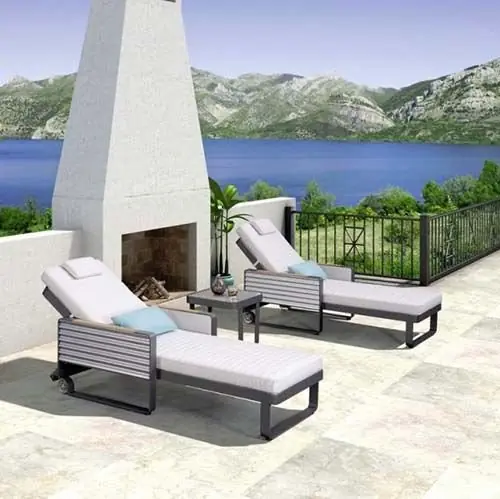 Billig "AIRPORT" SUNLOUNGER IN SCHWARZ AUS ALUMINIUM