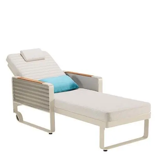 "AIRPORT" SUNLOUNGER IN WEIß AUS ALUMINIUM Neue Ware