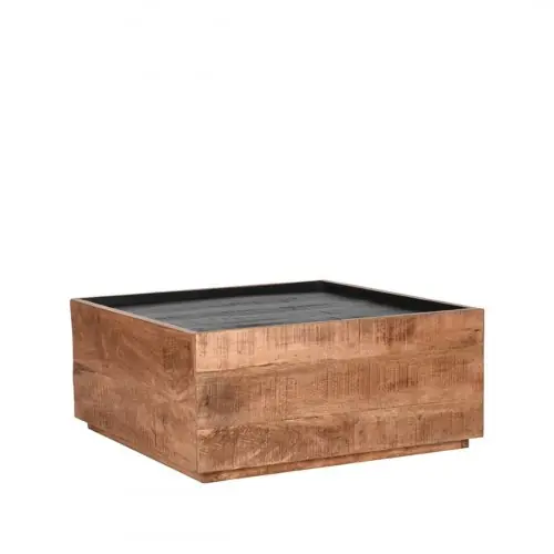 Couchtisch Noble 80x80x37 cm Raues Mangoholz | Schwarzes Mangoholz Direkt Vom Hersteller