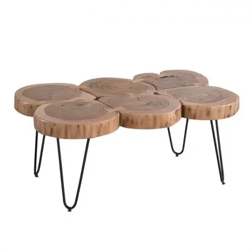 Aktuell Massiver Couchtisch Baumstamm Scheiben Akazie Baumstammtisch 90x60x40 cm
