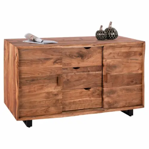 Must-Have "NICOLE" BUFFET AUS MASSIVEM AKAZIENHOLZ NATUR 160x45x92cm