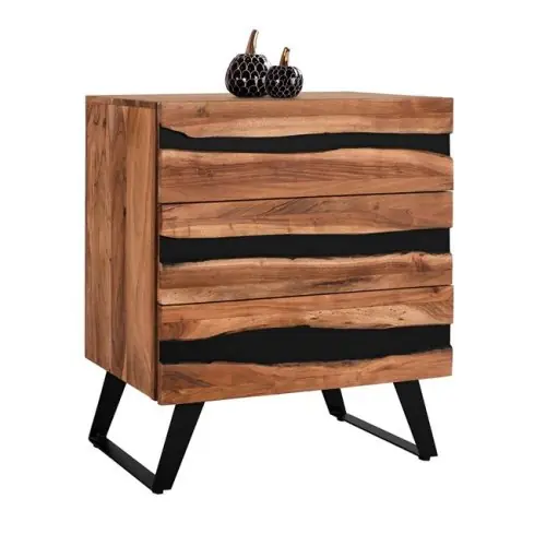 Ausverkauf Schubladenschrank Alicia aus massivem Akazienholz 80 x 38 x 86,5 cm