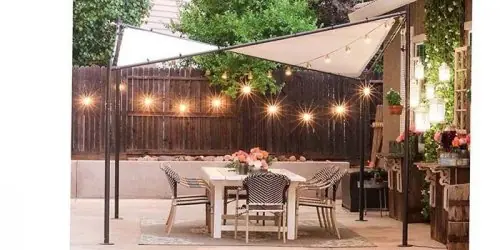 Terrassenüberdachung "Festa" 4m x 4m in grau aus Aluminium und Polyester Highlight