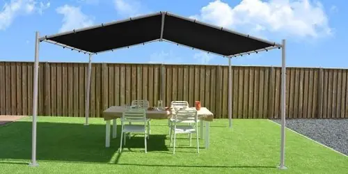 Bestpreis Terrassenüberdachung "Festa Roof" 3m x 3m in schwarz aus Aluminium und Polyester