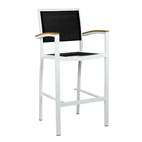 Barhocker "Cenon" aus Aluminium in weiß schwarz Neu Im Sortiment