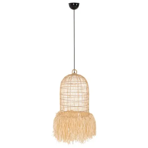 DECKENHÄNGELEUCHTE PALMENBLATTFASERN IN NATÜRLICHER FARBE Φ40x55Hcm Neue Ware