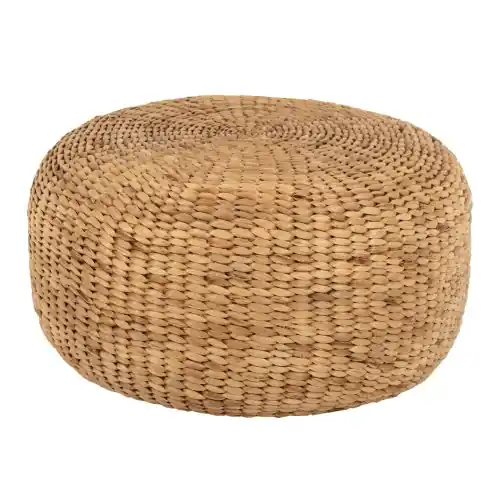 HOCKER-POUF ARONI AUS HYDROHYACINTH IN NATÜRLICHER FARBE Φ62x32Hcm Saisonangebot