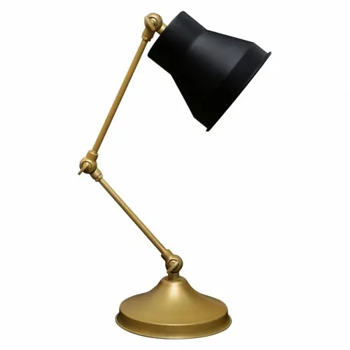 Metall Tischlampe in Gold 43 cm hoch mit kleinerem Schirm Preisknaller
