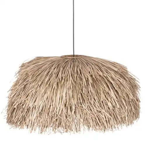 Aktuell DECKENANHÄNGER MIT PANDAN- UND MENDONG-GRASKAP, NATÜRLICHE FARBE Φ80Χ35Hcm