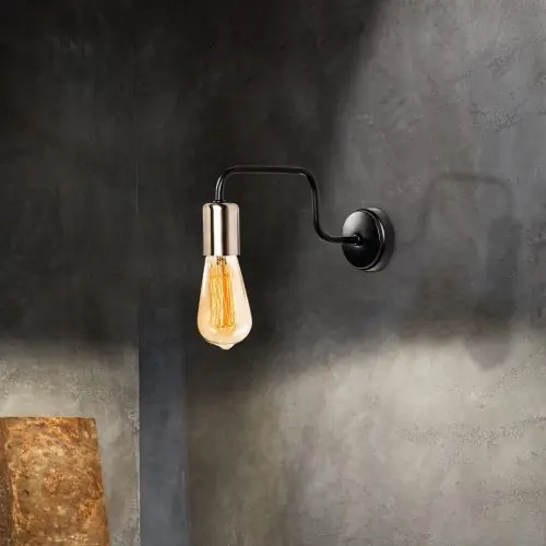Wandlampe Metall Schwarz 28x4x11 cm Preis Gesenkt