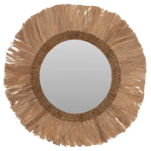 SPIEGEL RUND MIT ABACA-RAHMEN NATURFARBE 90x4,5x90Hcm Online Kaufen