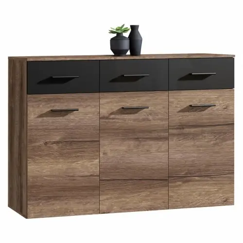 Konsolentisch Menlamin Rolan in Walnuss Schwarz 134,5x34,1x93,5 cm Top-Preis