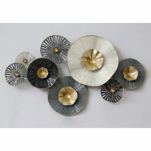 Jetzt Bestellen METALLWANDDEKORATION GRAU EKRU GOLD 88x7x51 cm