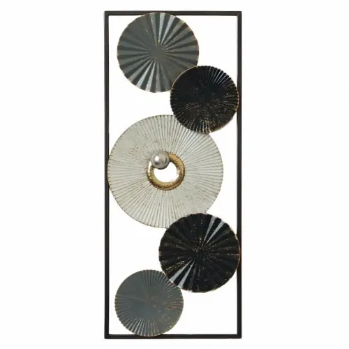 Billig METALLWANDDEKORATION SCHWARZ GRAU GOLD 61x3,5x25 cm