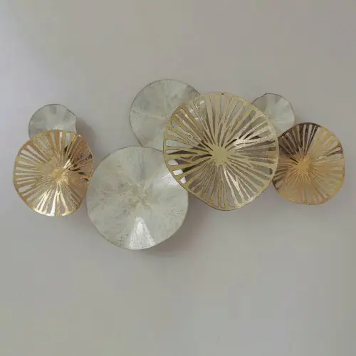 Kracherpreis METALL WAND DEKORATION GOLD WEISS 74,5x10x38 cm