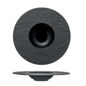 Preisknaller Pasta Teller aus Porzellan, 28 cm (Ø 12,5 cm), schwarz, PIETRA EFFETO, M1934, 2 SET