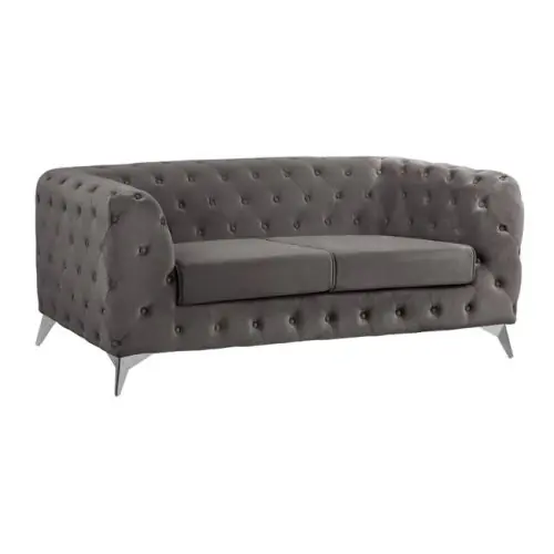 2-Sitzer Sofa ALBERT mit Samt | In Grau Angebot