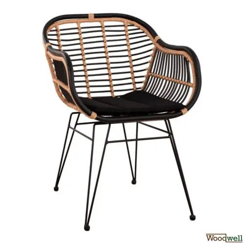 Highlight Stuhl Allegra mit Kissen Beige - Schwarz