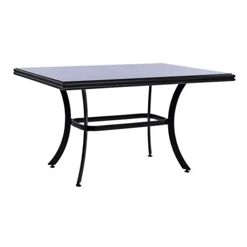 Sonderaktion Outdoor-Tisch aus Aluminium in Bambusoptik in schwarz 150x90x78 cm.