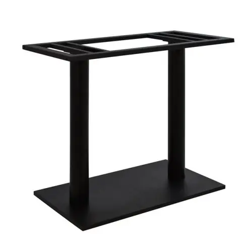 Ausverkauf Tischuntergestell aus Metall mit 2 Säulen in Schwarz 70x40x72 cm