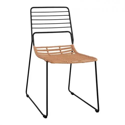 Metallstuhl Allegra mit Wicker beige 51x54x83Y cm Finale Aktion