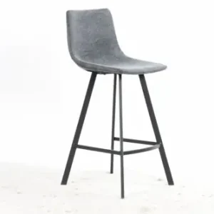 Barhocker "8307" aus grauem Samt mit Metallbeinen Schnäppchen