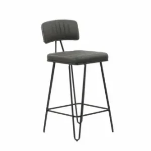 Barhocker "8881" aus grauem Kunstleder mit Metallbeinen Meistverkauft