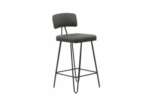 Barhocker "8881" aus grauem Kunstleder mit Metallbeinen Meistverkauft
