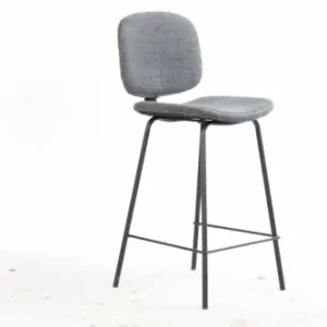Barhocker "5397" aus grauem Stoff mit Metallbeinen Preis Gesenkt