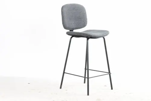 Barhocker "5397" aus grauem Stoff mit Metallbeinen Preis Gesenkt
