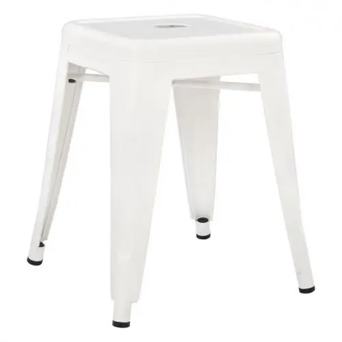 Must-Have "Melita" Metallhocker in Matt Weiß 39x39x46 cm