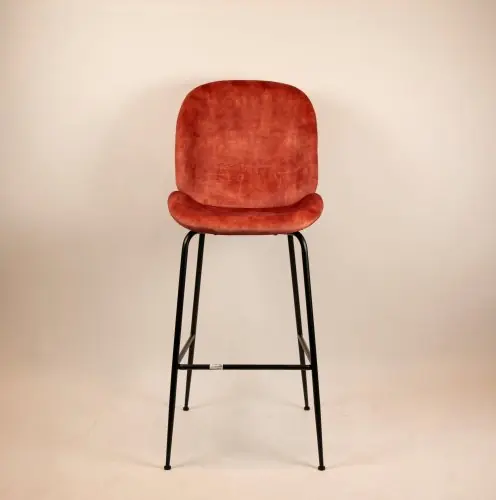 Barhocker "Judi High" aus pinkem Samt und Metallgestell Billig