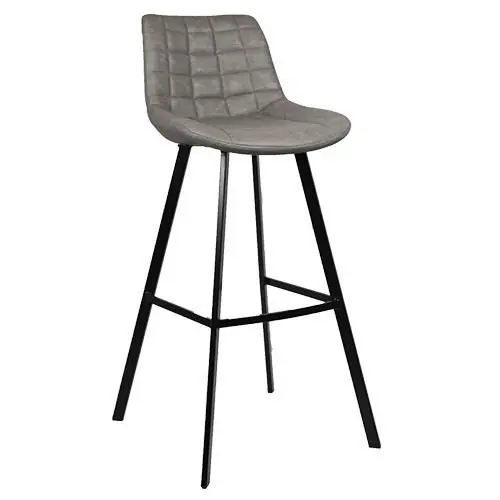 Kunstleder Barhocker "Binq" 108cm hoch mit Metallbeinen in grau Expressversand